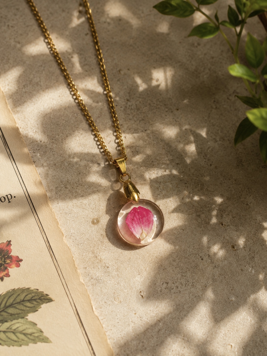 Crimson Rose Petal Necklace
