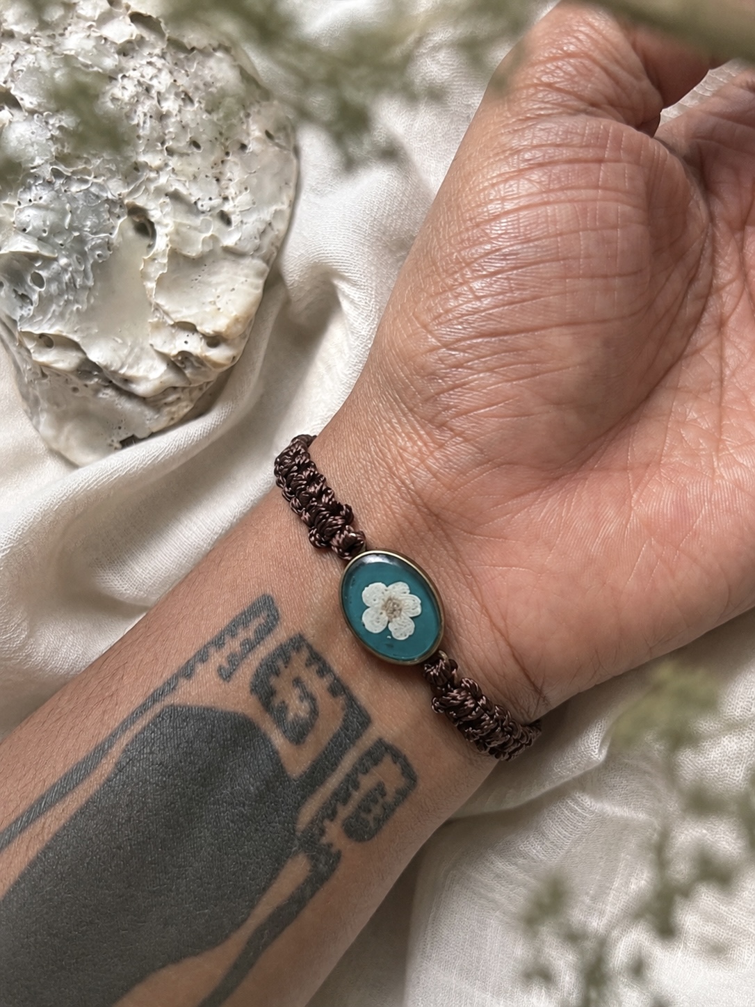Forget-Me-Not Cord Bracelet