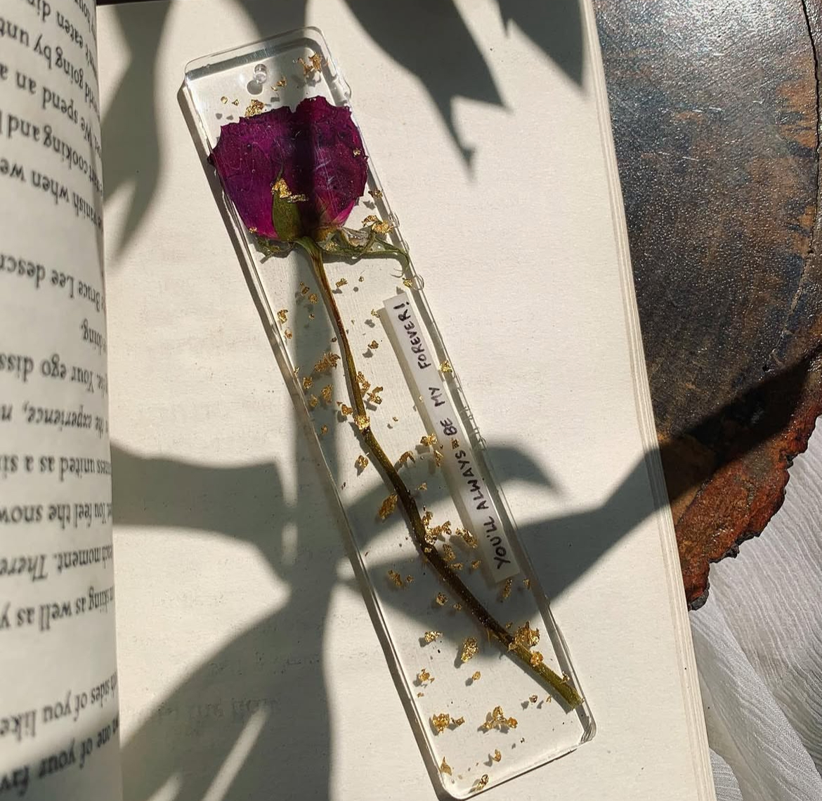 Personalized Real Flower Resin Bookmark